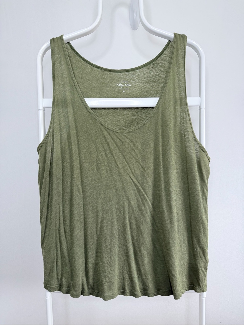 J.Crew Vintage Cotton Olive Green Slub Tank Top XL
